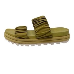 Sorel Roaming Two Strap Slide Sandals Size 7 Olive Chalk Green Gorpcore